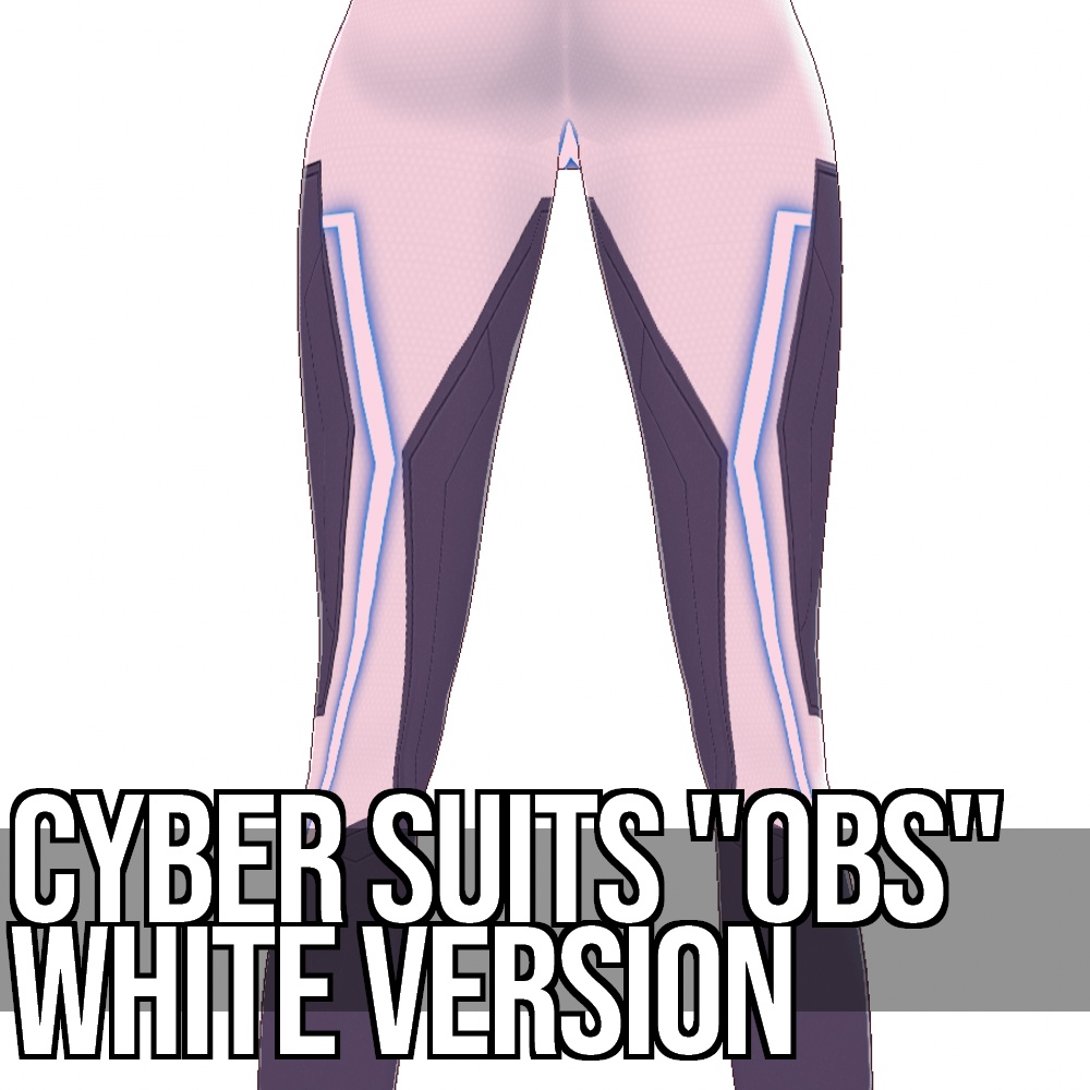 VRoid用 2種類収録 サイバースーツ "OBS" ホワイトバージョン - Cyber Suits "OBS" White Version