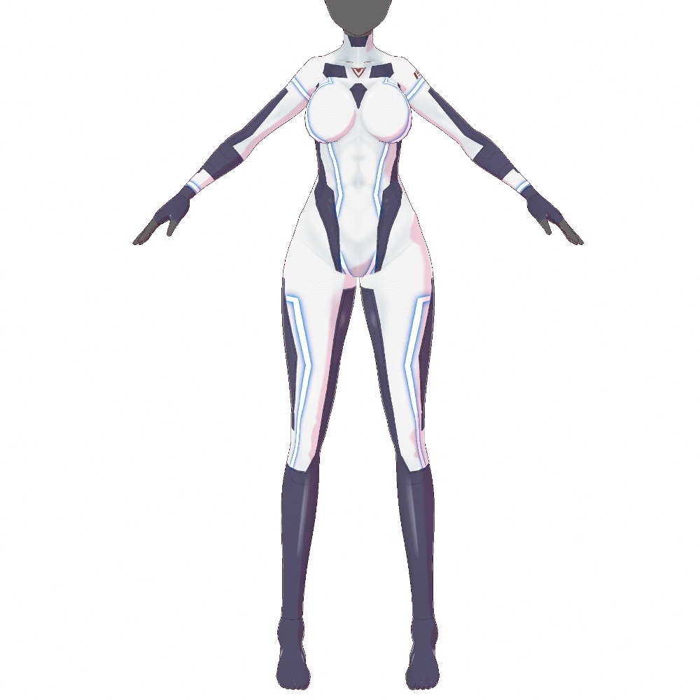 VRoid用 2種類収録 サイバースーツ "OBS" ホワイトバージョン - Cyber Suits "OBS" White Version