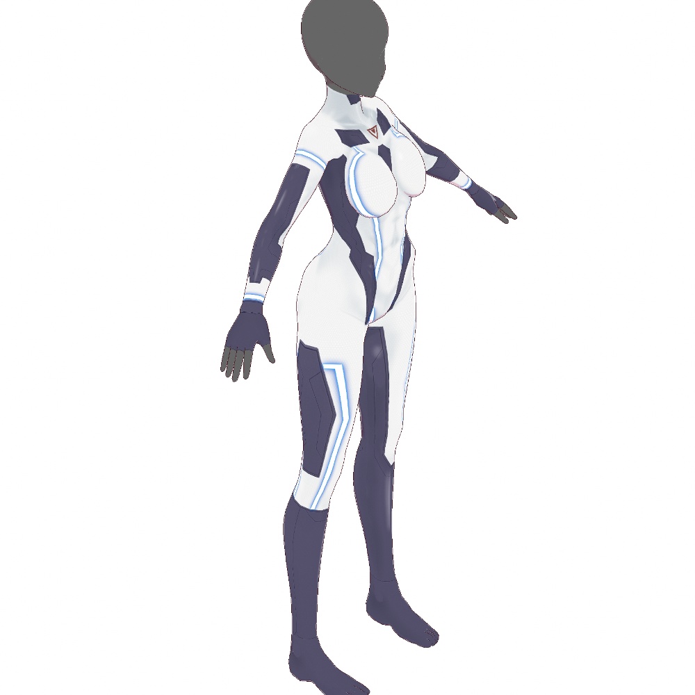 VRoid用 2種類収録 サイバースーツ "OBS" ホワイトバージョン - Cyber Suits "OBS" White Version