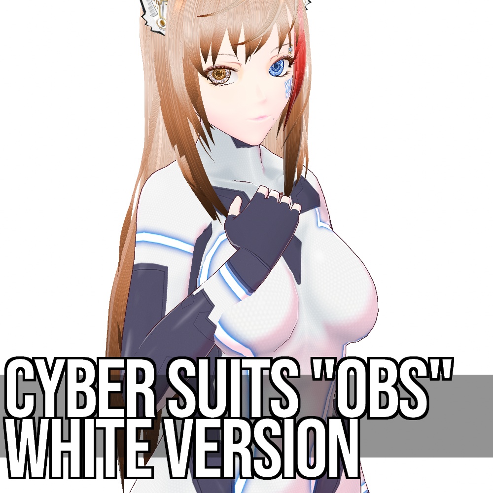 VRoid用 2種類収録 サイバースーツ "OBS" ホワイトバージョン - Cyber Suits "OBS" White Version