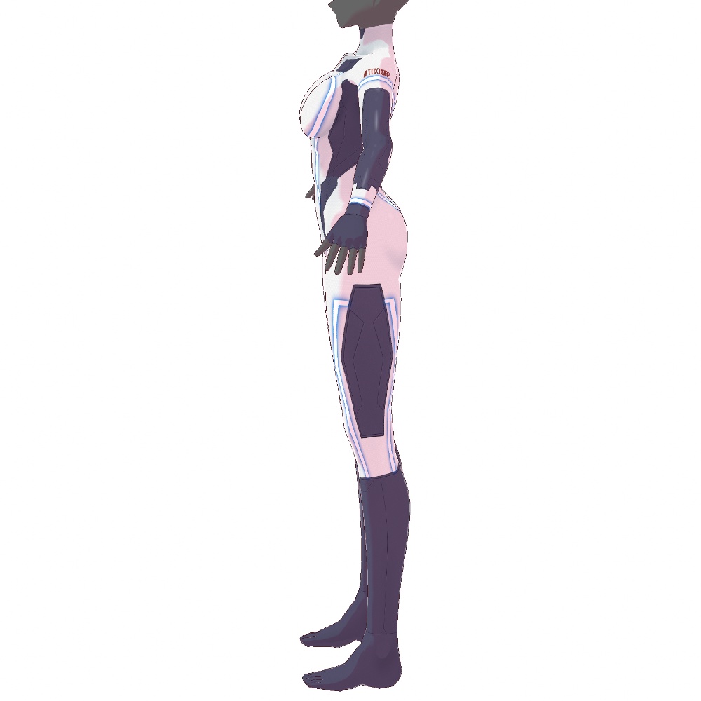 VRoid用 2種類収録 サイバースーツ "OBS" ホワイトバージョン - Cyber Suits "OBS" White Version