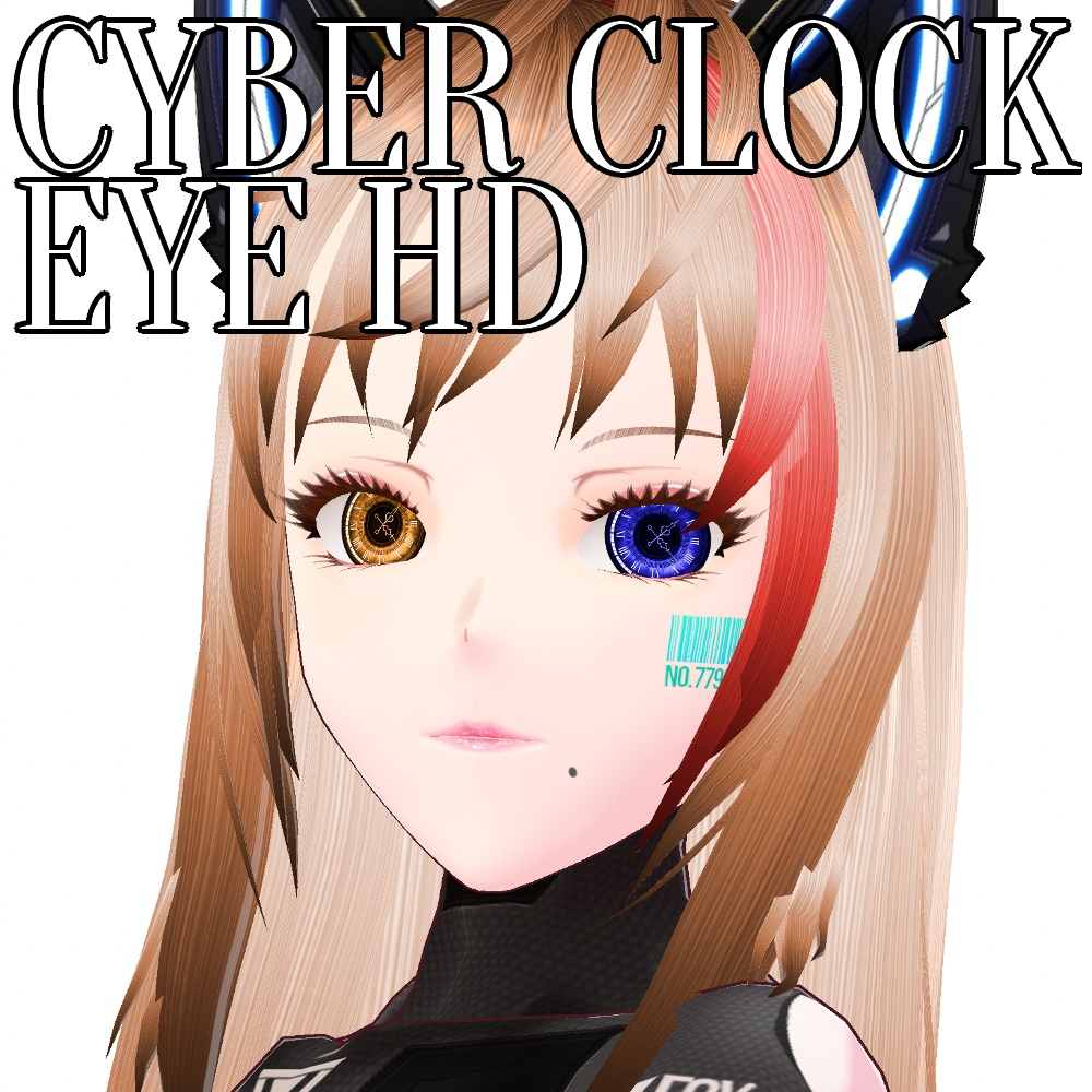 VRoid/VRC 色調変更可能 4パターン サイバークロックアイHD - Cyber Clock Eye HD