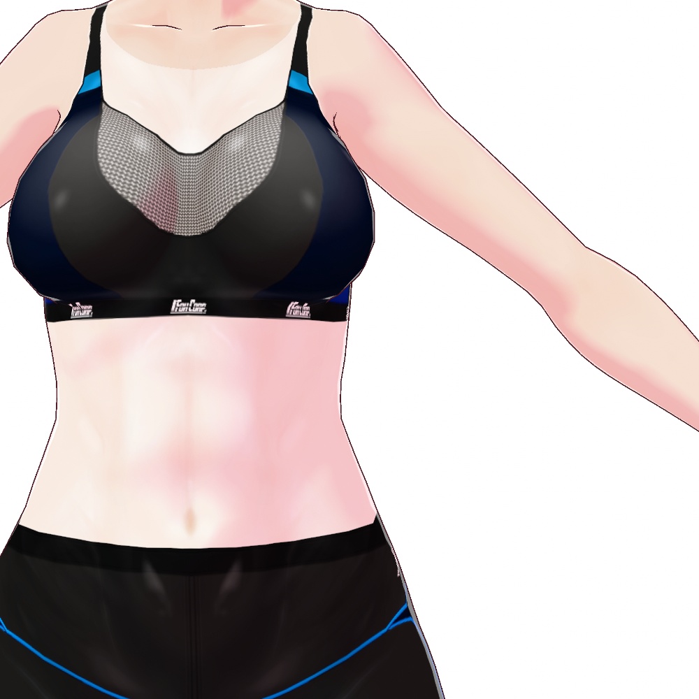 VRoid用 4色展開 スポブラ&着圧タイツ、日焼け肌セット - Sports Bra & Compression Leggings 4Colors