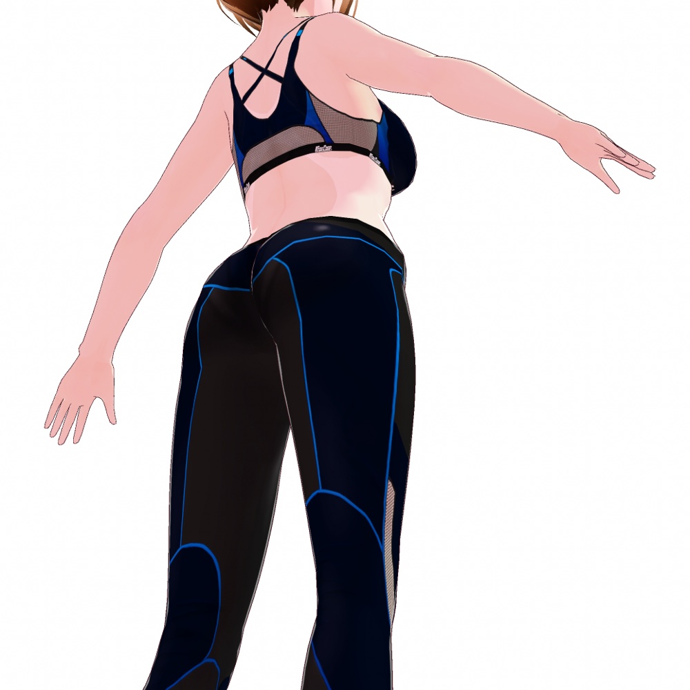 VRoid用 4色展開 スポブラ&着圧タイツ、日焼け肌セット - Sports Bra & Compression Leggings 4Colors