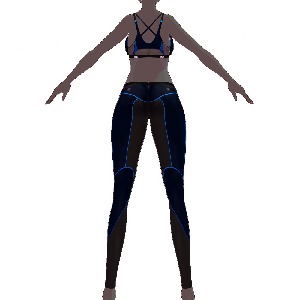 VRoid用 4色展開 スポブラ&着圧タイツ、日焼け肌セット - Sports Bra & Compression Leggings 4Colors