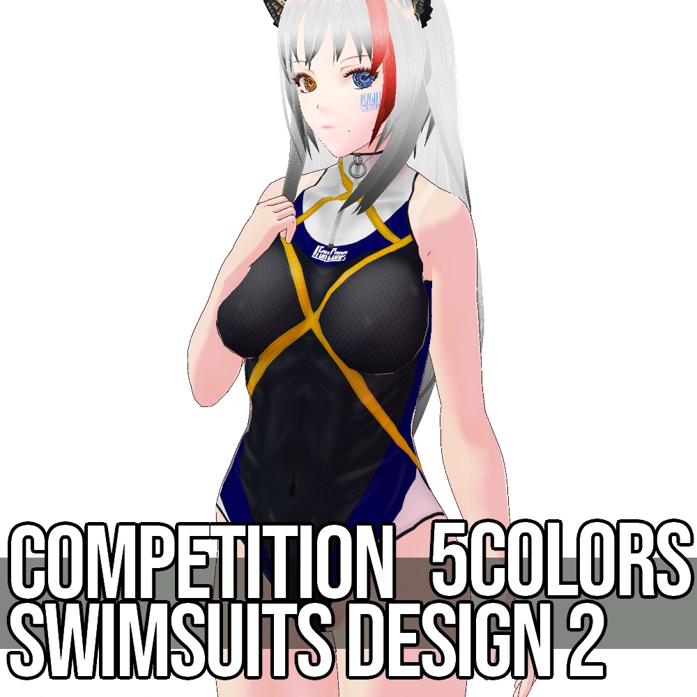 VRoid用 5色展開 競泳水着 デザイン2 - Competition Swimsuits Design 2 5Colors