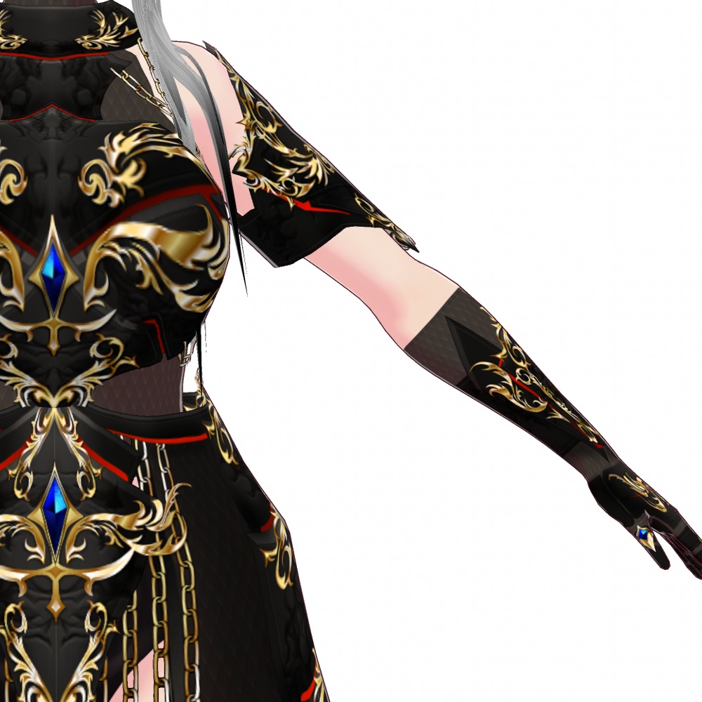 VRoid用 ドレスアーマー 龍姫 - Dress Armor "Black Dragoon"
