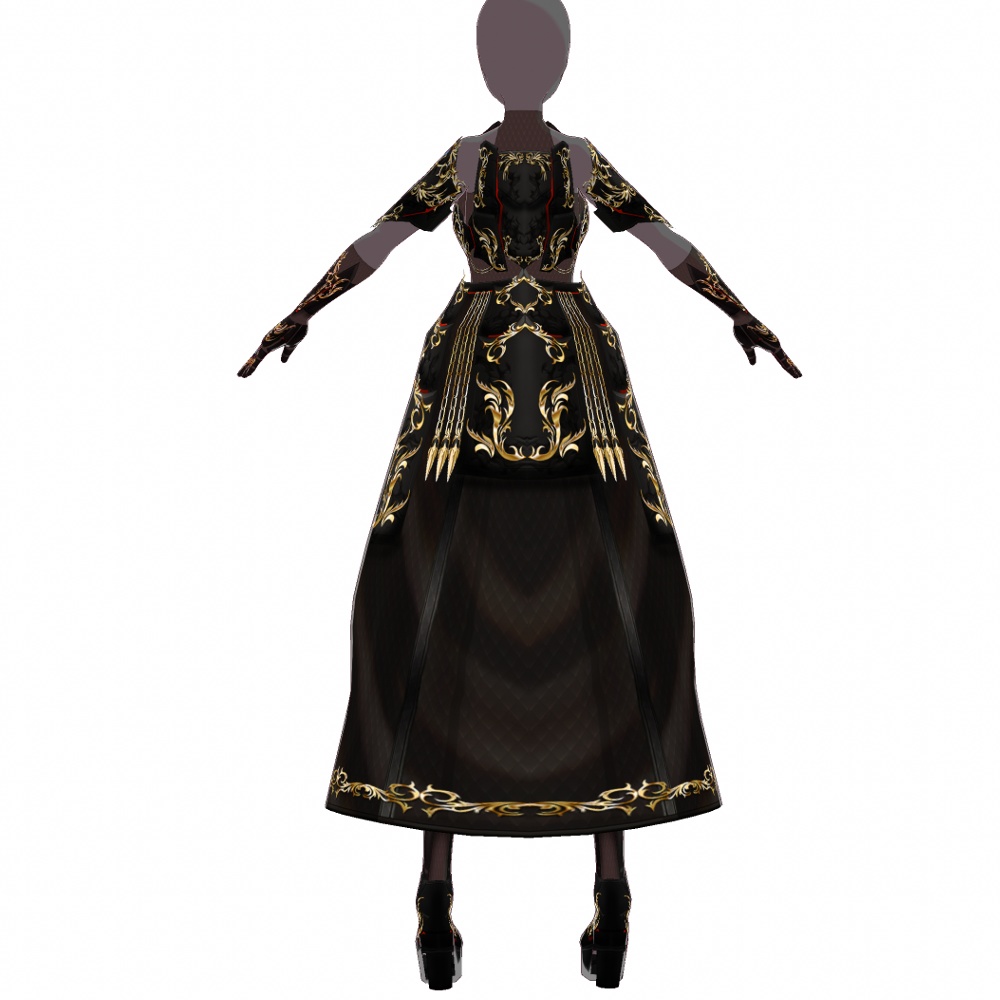 VRoid用 ドレスアーマー 龍姫 - Dress Armor "Black Dragoon"