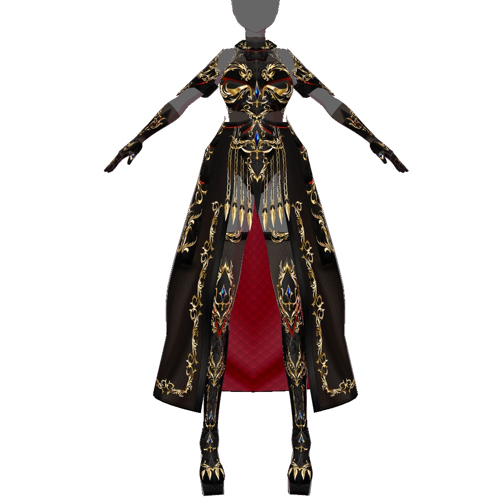 VRoid用 ドレスアーマー 龍姫 - Dress Armor "Black Dragoon"