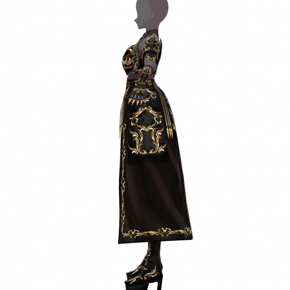 VRoid用 ドレスアーマー 龍姫 - Dress Armor "Black Dragoon"