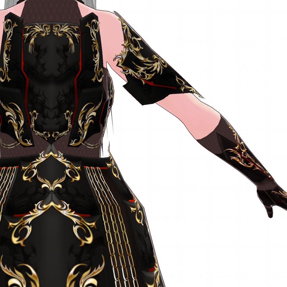 VRoid用 ドレスアーマー 龍姫 - Dress Armor "Black Dragoon"