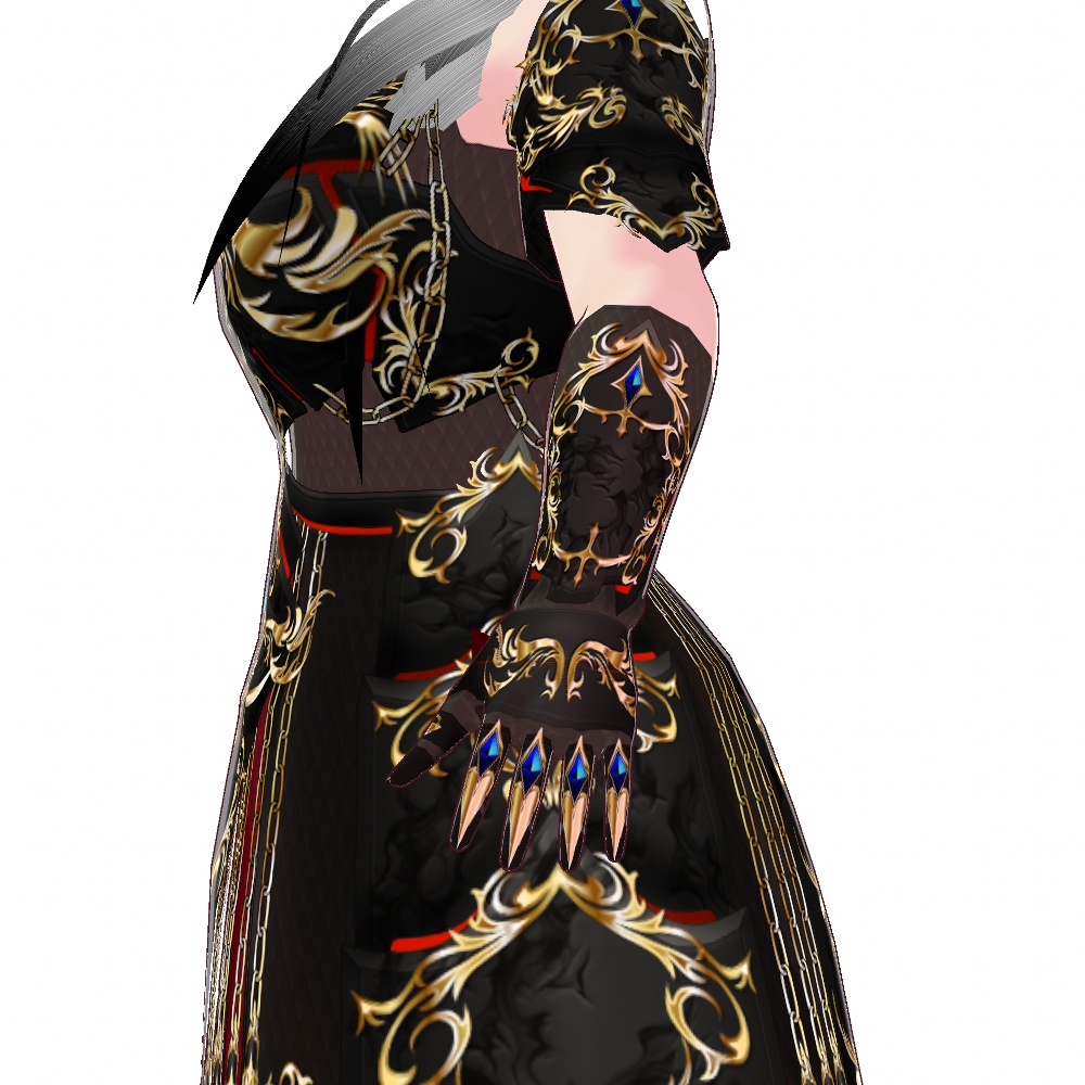 VRoid用 ドレスアーマー 龍姫 - Dress Armor "Black Dragoon"