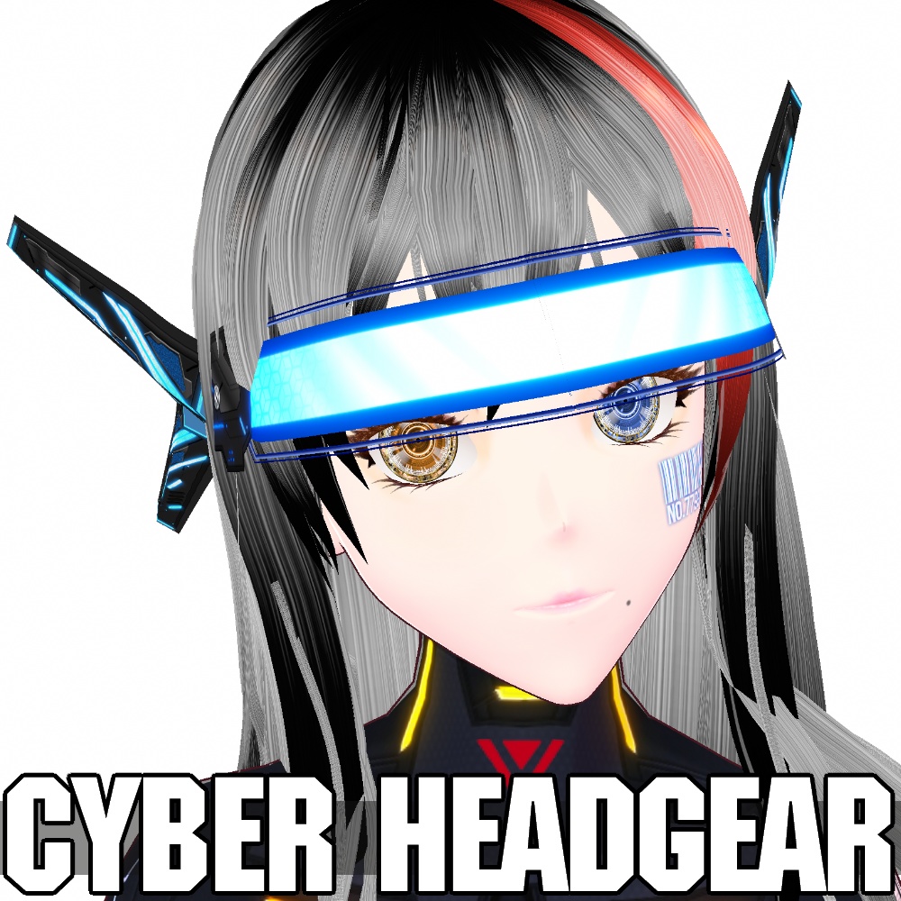 VRoid用 4色展開 サイバーヘッドギア - Cyber Headgear 4Colors