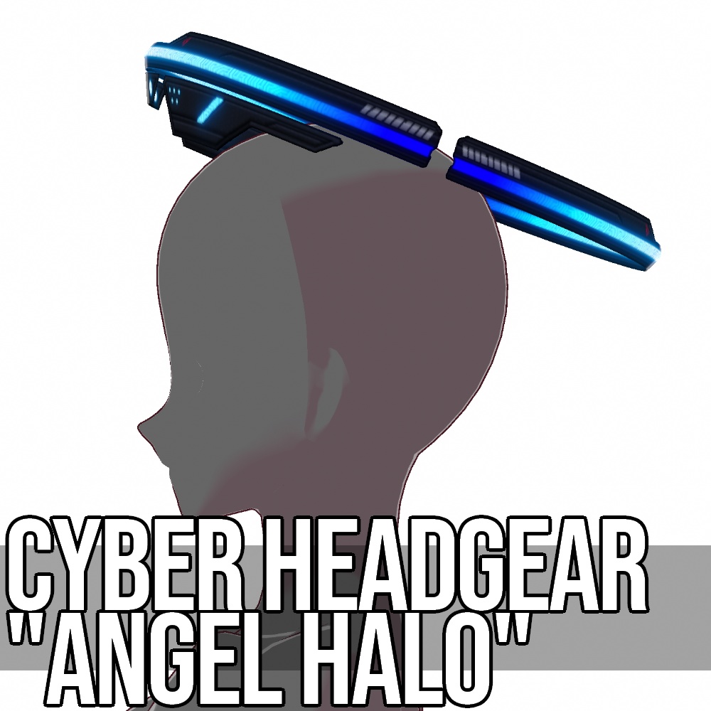 VRoid用 4色展開 サイバーヘッドギア エンジェルヘイロー - Cyber Headgear "Angel Halo" 4Colors