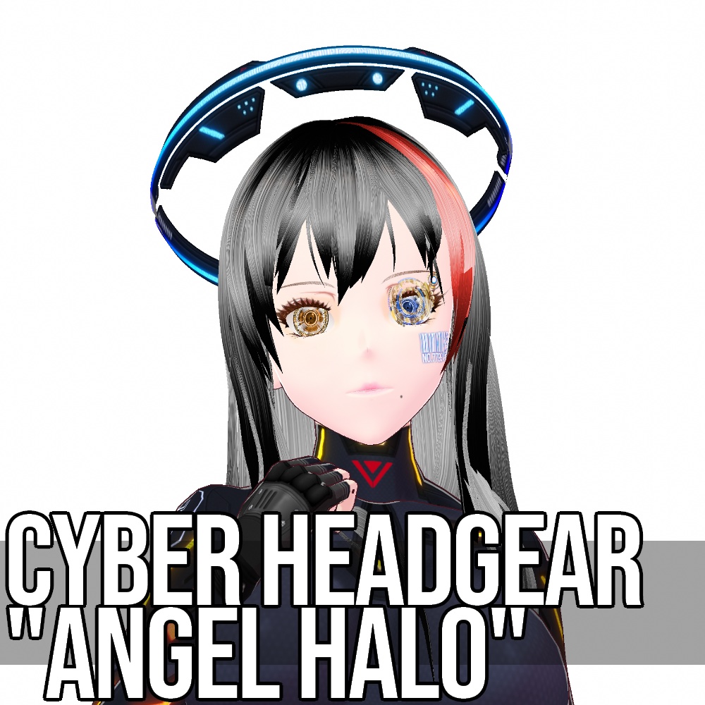 VRoid用 4色展開 サイバーヘッドギア エンジェルヘイロー - Cyber Headgear "Angel Halo" 4Colors