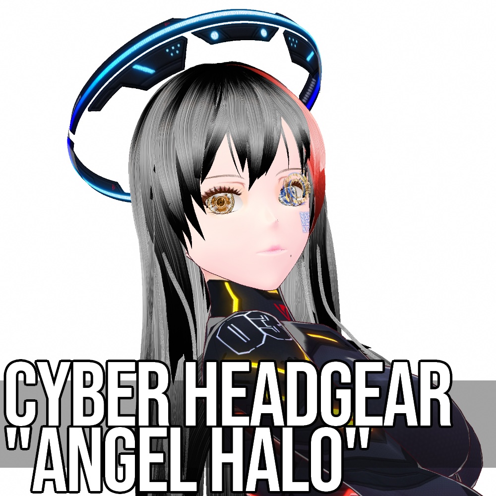 VRoid用 4色展開 サイバーヘッドギア エンジェルヘイロー - Cyber Headgear "Angel Halo" 4Colors