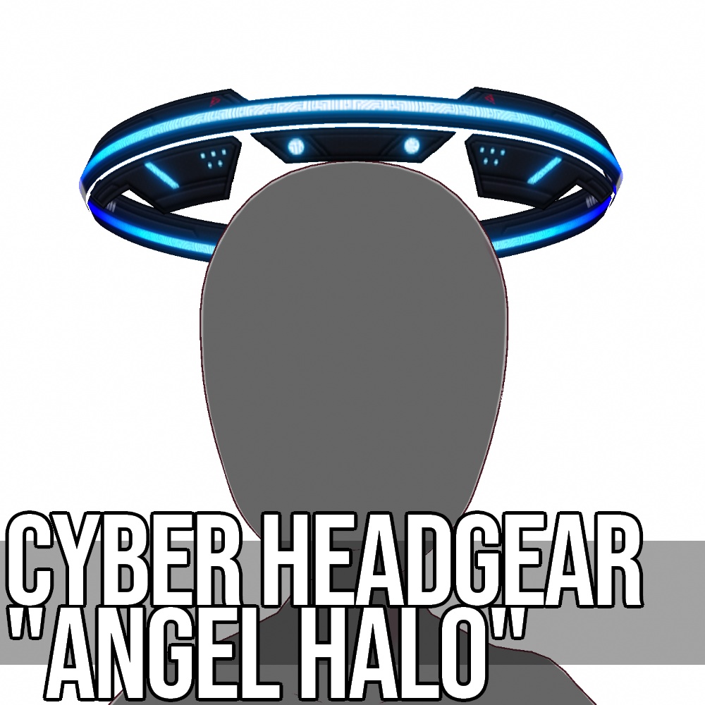 VRoid用 4色展開 サイバーヘッドギア エンジェルヘイロー - Cyber Headgear "Angel Halo" 4Colors