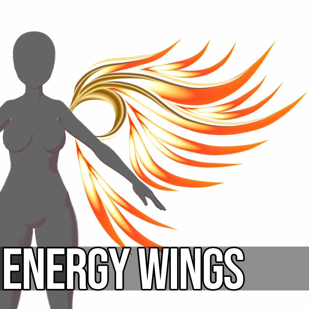 VRoid用 4色展開 エナジーウイング - Energy Wings 4Colors