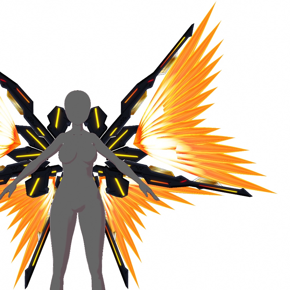 VRoid用 3色展開 サイバーエナジーウイング - Cyber Energy Wings 3Colors
