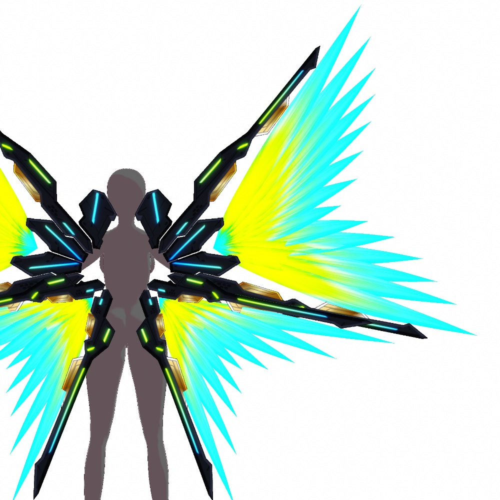 VRoid用 3色展開 サイバーエナジーウイング - Cyber Energy Wings 3Colors