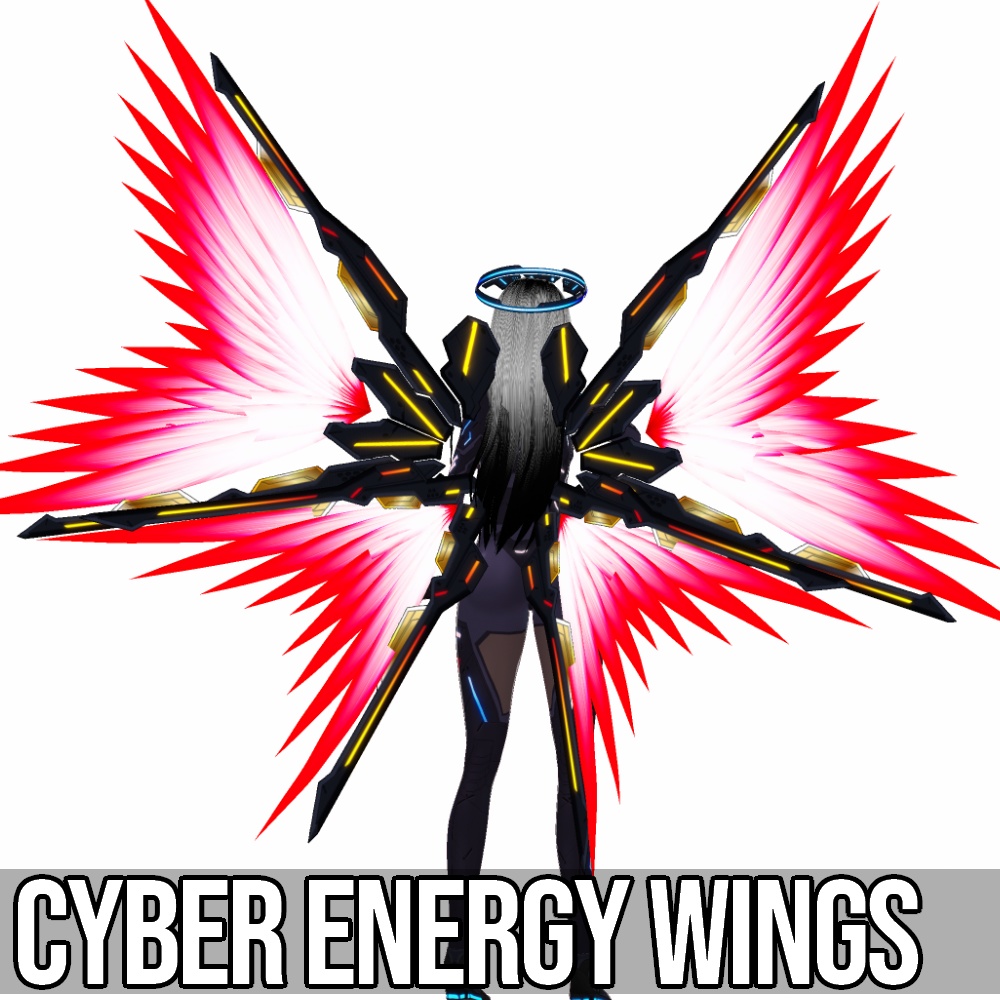 VRoid用 3色展開 サイバーエナジーウイング - Cyber Energy Wings 3Colors