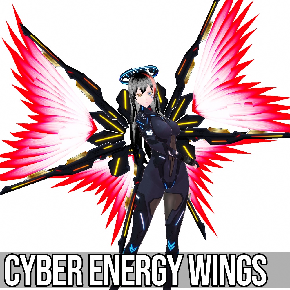 VRoid用 3色展開 サイバーエナジーウイング - Cyber Energy Wings 3Colors