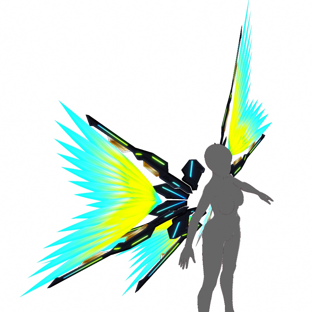 VRoid用 3色展開 サイバーエナジーウイング - Cyber Energy Wings 3Colors