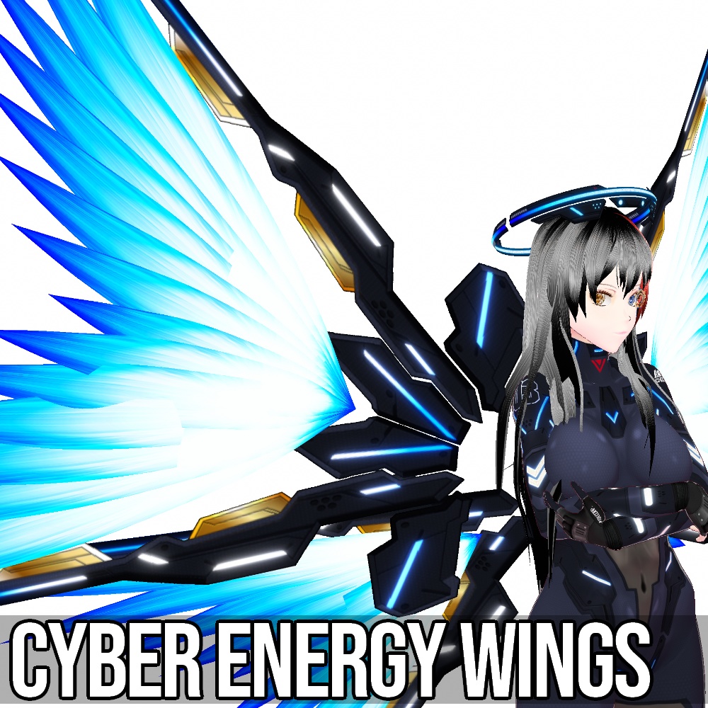 VRoid用 3色展開 サイバーエナジーウイング - Cyber Energy Wings 3Colors