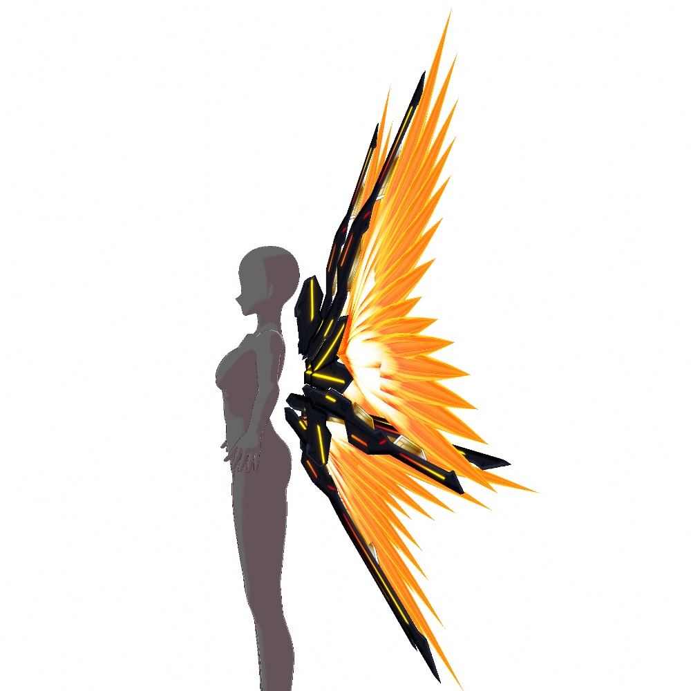 VRoid用 3色展開 サイバーエナジーウイング - Cyber Energy Wings 3Colors