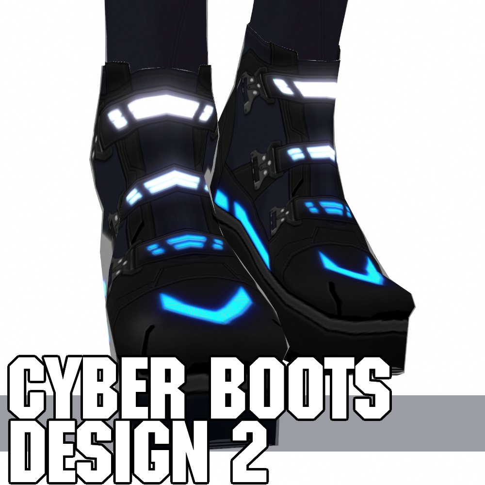 VRoid用 4色展開 サイバーブーツ2 - Cyber Boots Design2 4Colors