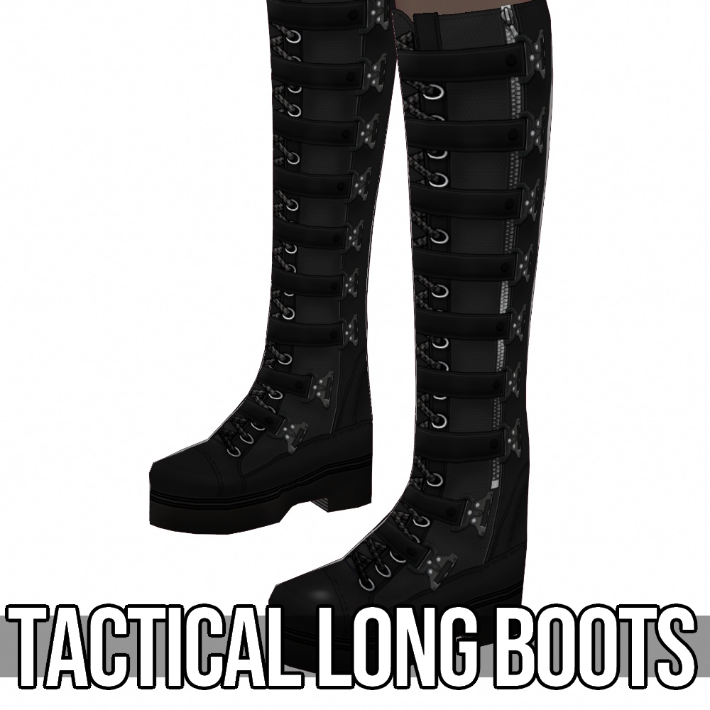 VRoid用 ロングタクティカルブーツ - Long Tactical Boots