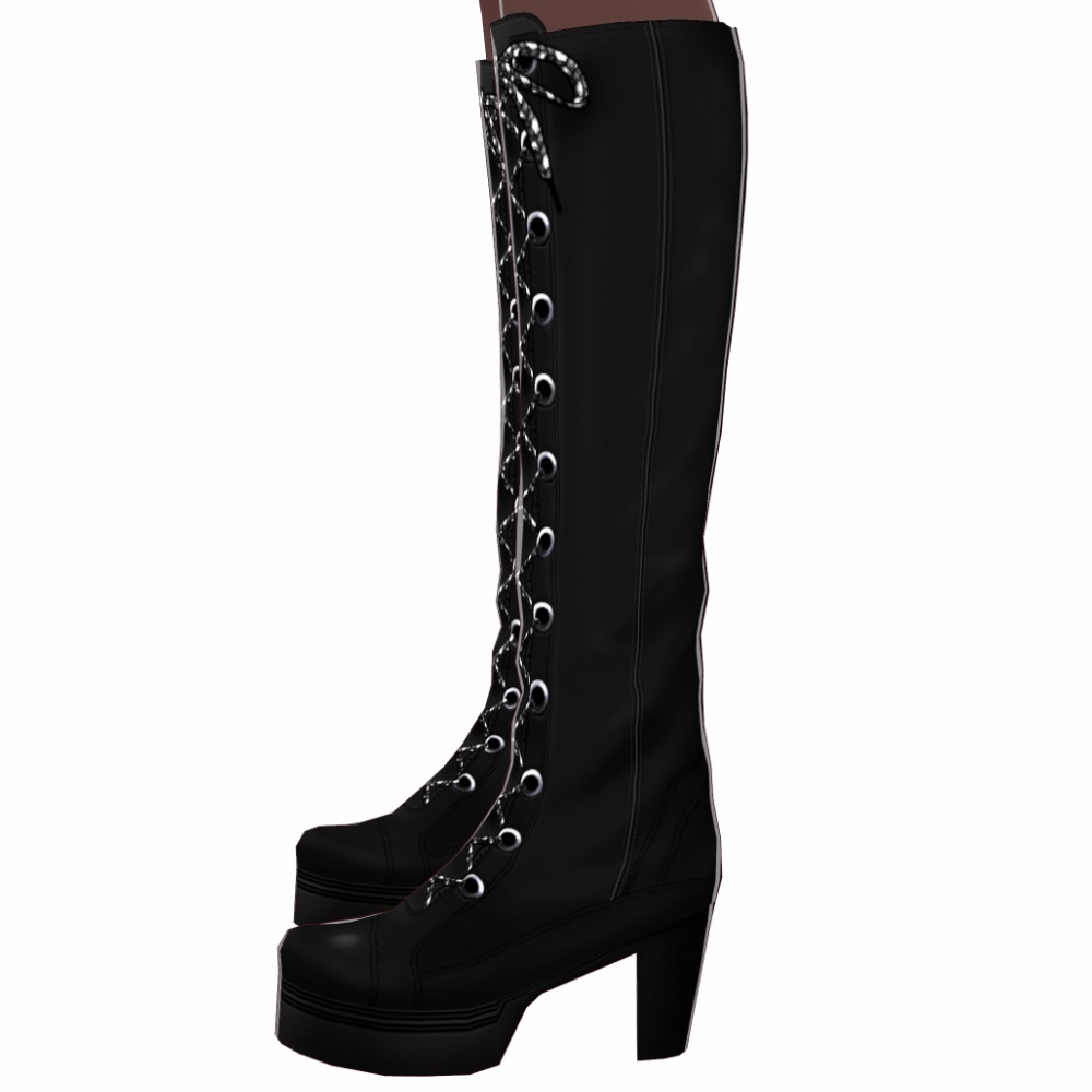 VRoid用 5色展開 編み上げロングブーツ - Lace-Up Long Boots 5Colors
