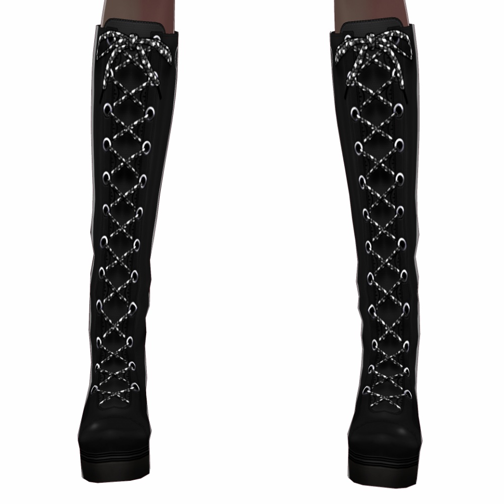 VRoid用 5色展開 編み上げロングブーツ - Lace-Up Long Boots 5Colors