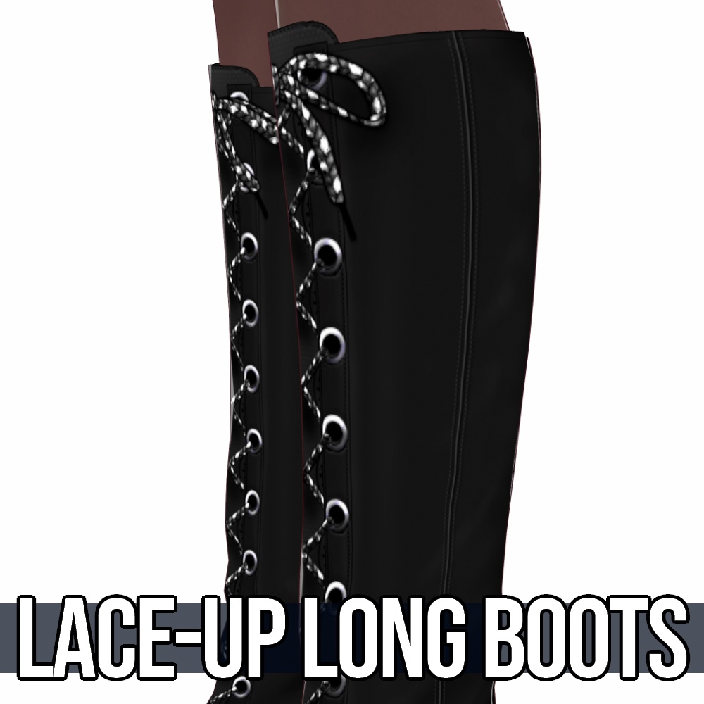 VRoid用 5色展開 編み上げロングブーツ - Lace-Up Long Boots 5Colors