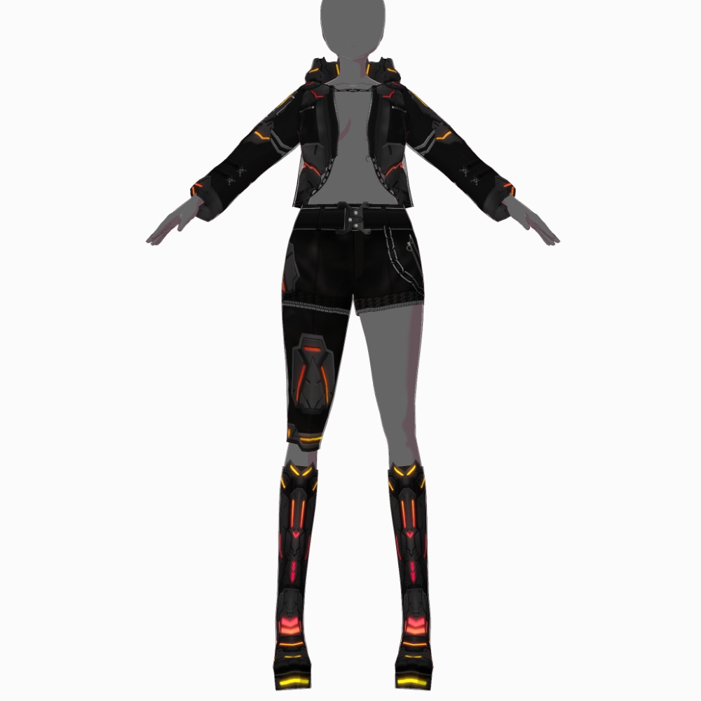 VRoid用 4色展開 サイバージャケット "G.H.O.S.T." - Cyber Jacket "G.H.O.S.T." 4Colors