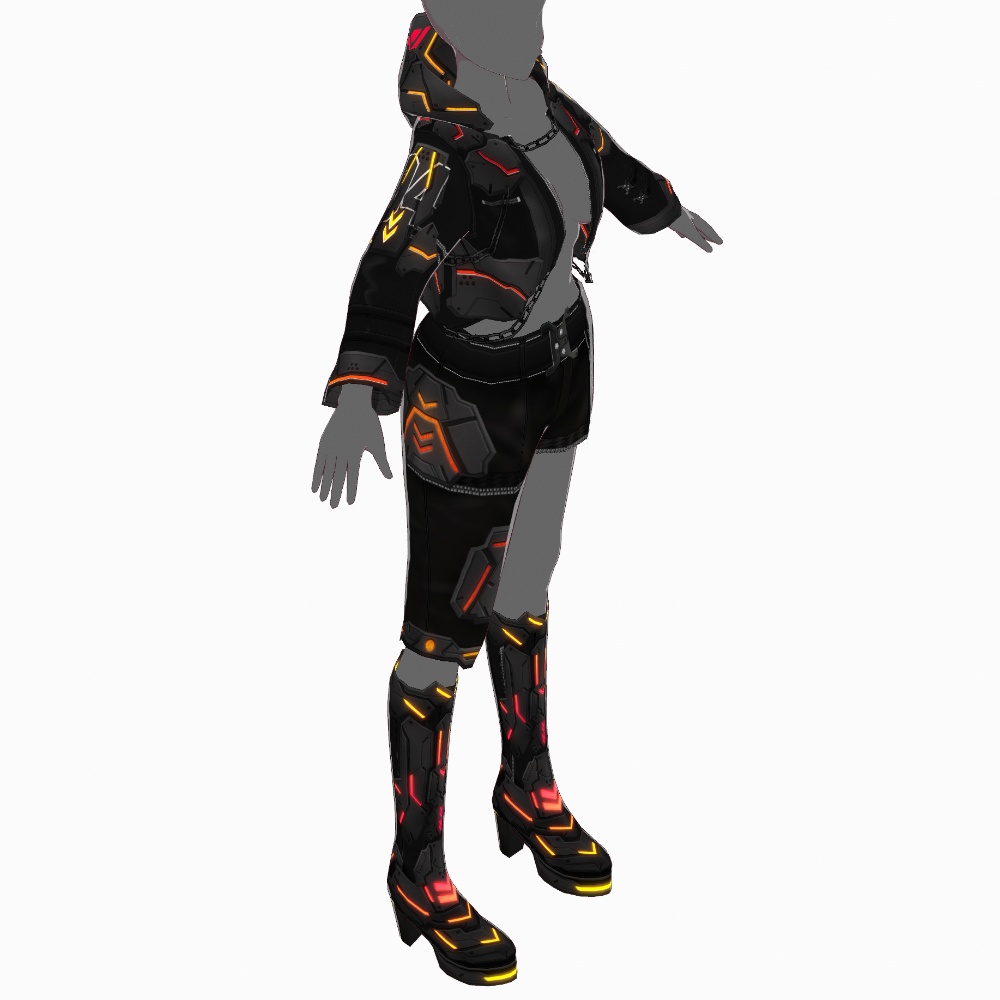 VRoid用 4色展開 サイバージャケット "G.H.O.S.T." - Cyber Jacket "G.H.O.S.T." 4Colors