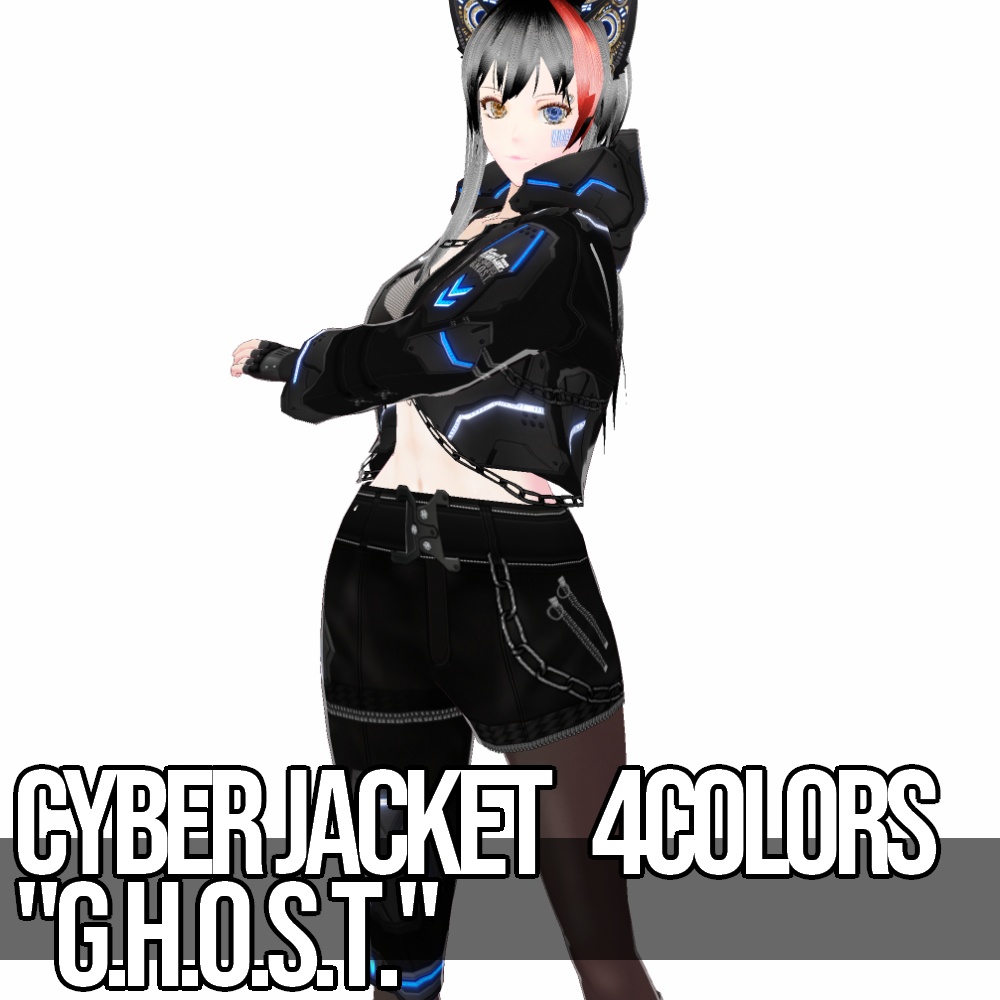 VRoid用 4色展開 サイバージャケット "G.H.O.S.T." - Cyber Jacket "G.H.O.S.T." 4Colors