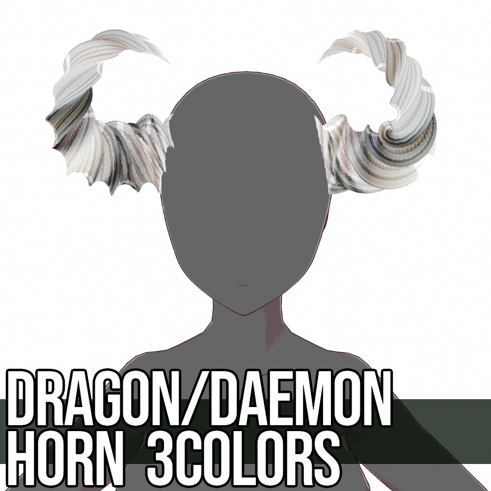 VRoid用 3色x3種 "竜・鬼・悪魔の角" - Dragon/Daemon Horn 3Colors