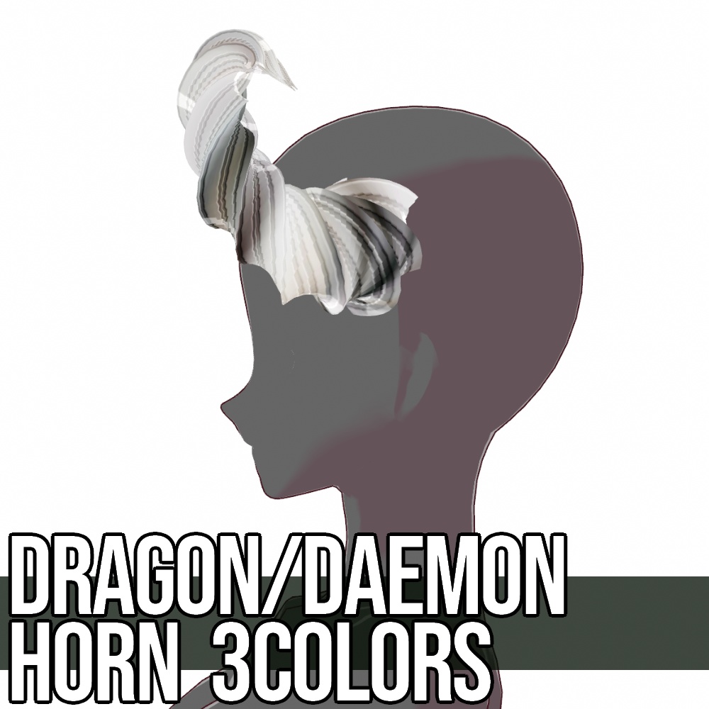 VRoid用 3色x3種 "竜・鬼・悪魔の角" - Dragon/Daemon Horn 3Colors