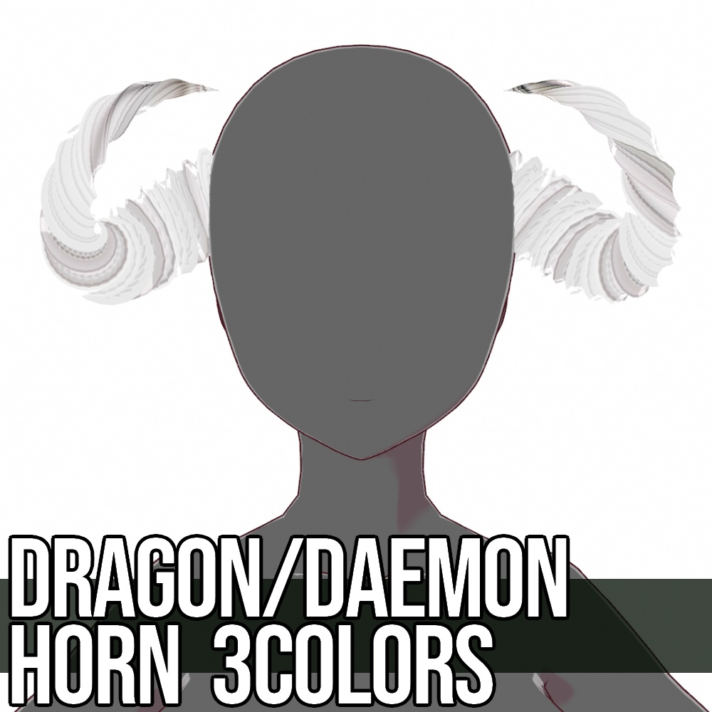 VRoid用 3色x3種 "竜・鬼・悪魔の角" - Dragon/Daemon Horn 3Colors