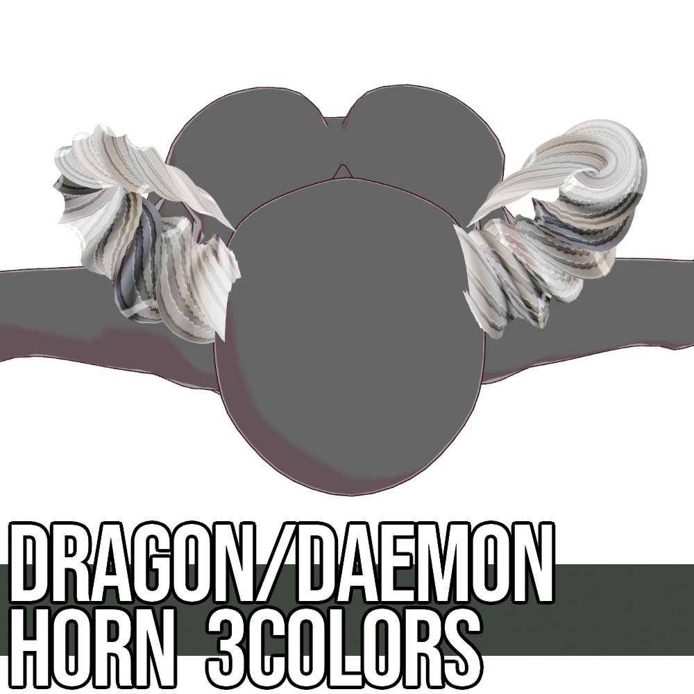 VRoid用 3色x3種 "竜・鬼・悪魔の角" - Dragon/Daemon Horn 3Colors