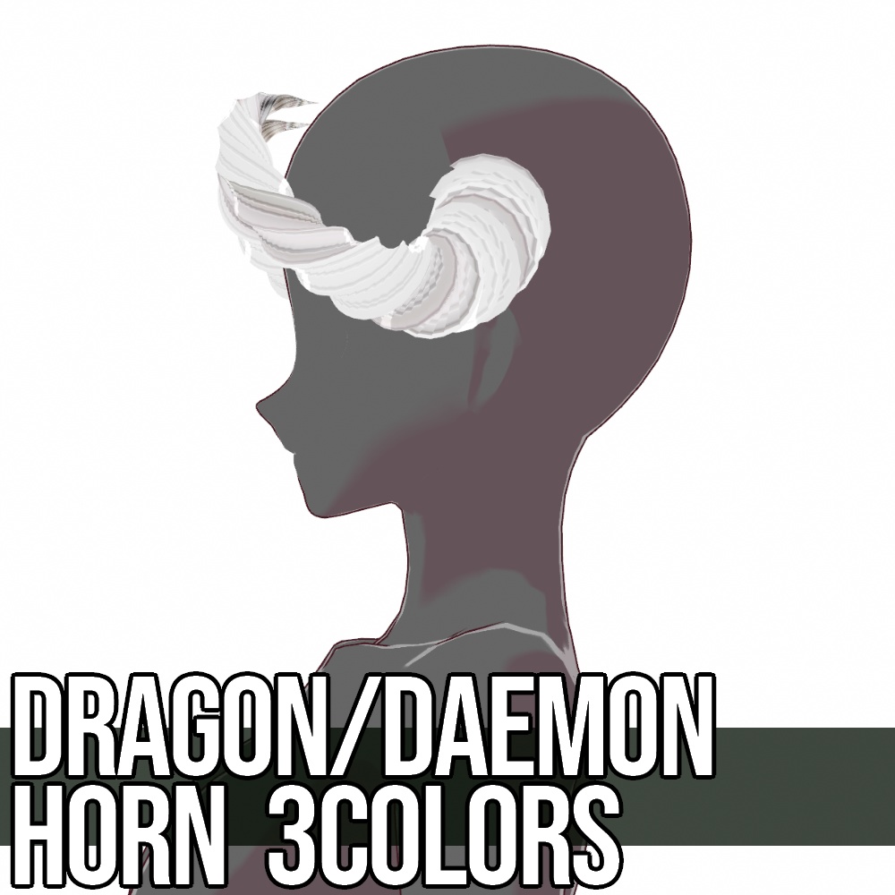 VRoid用 3色x3種 "竜・鬼・悪魔の角" - Dragon/Daemon Horn 3Colors