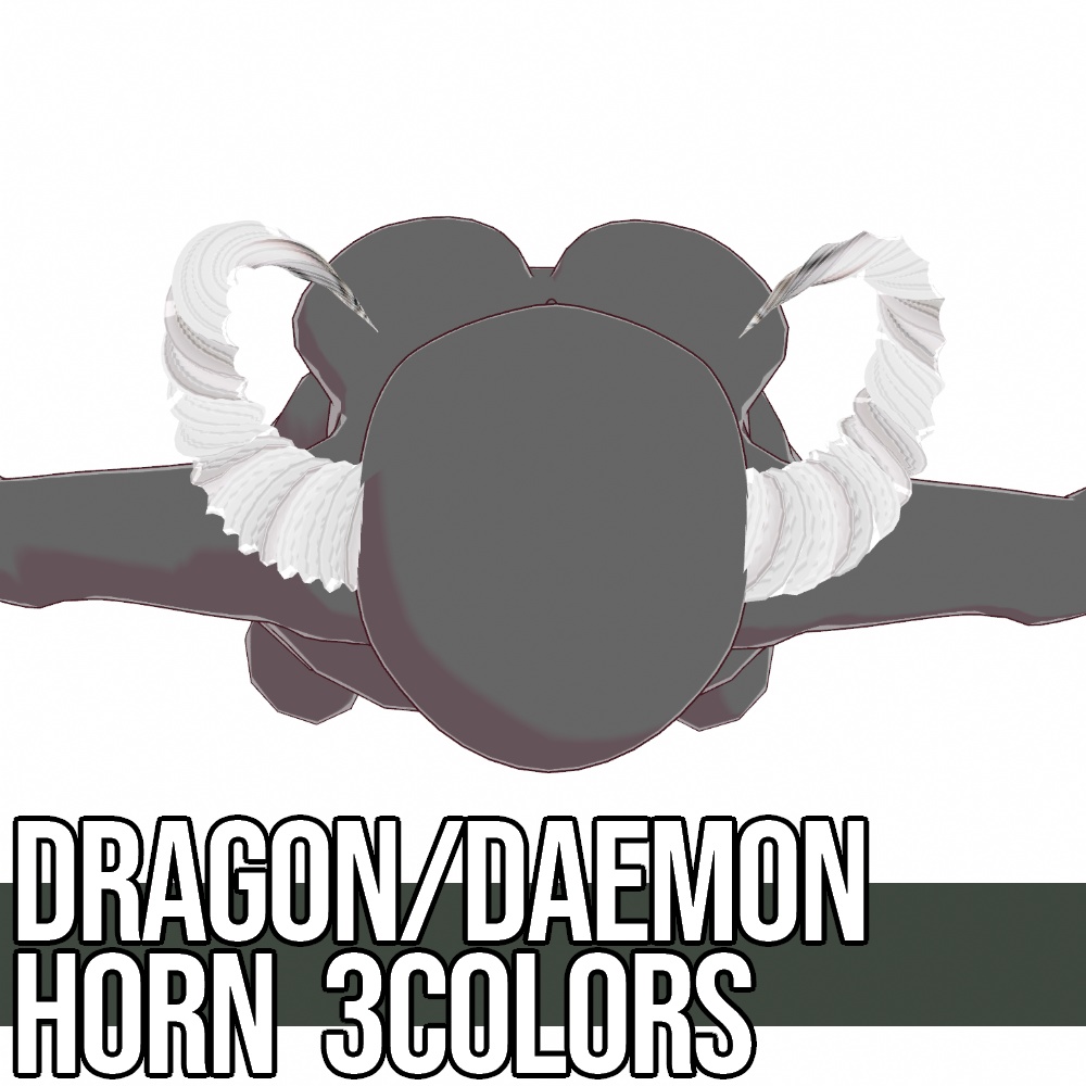 VRoid用 3色x3種 "竜・鬼・悪魔の角" - Dragon/Daemon Horn 3Colors