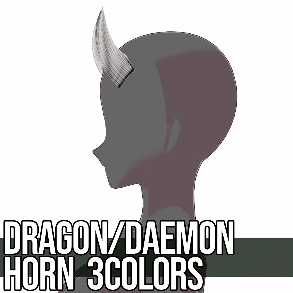 VRoid用 3色x3種 "竜・鬼・悪魔の角" - Dragon/Daemon Horn 3Colors