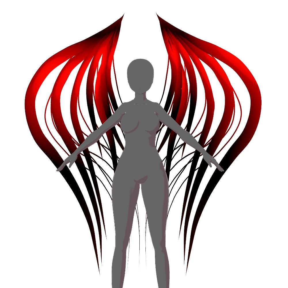 VRoid用 6色展開 無料版あり 天使・悪魔の翼 - Angel/Daemon Wings 6Colors