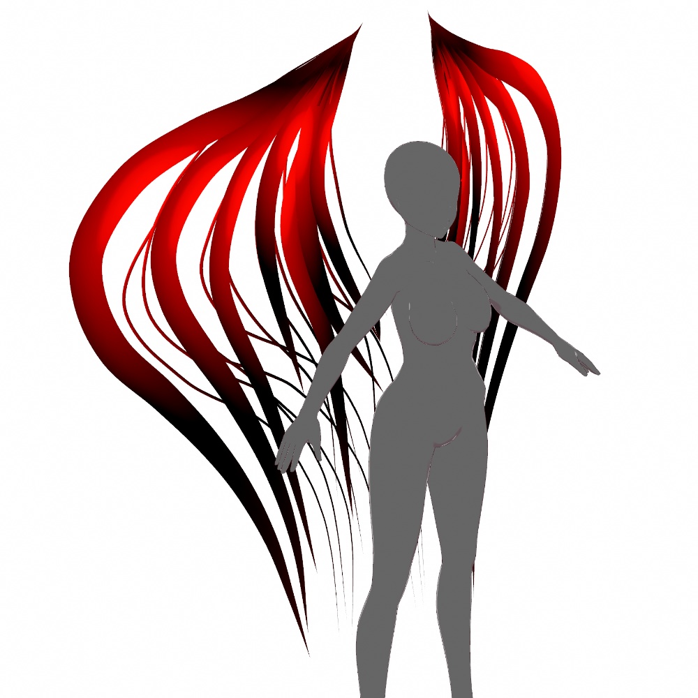 VRoid用 6色展開 無料版あり 天使・悪魔の翼 - Angel/Daemon Wings 6Colors