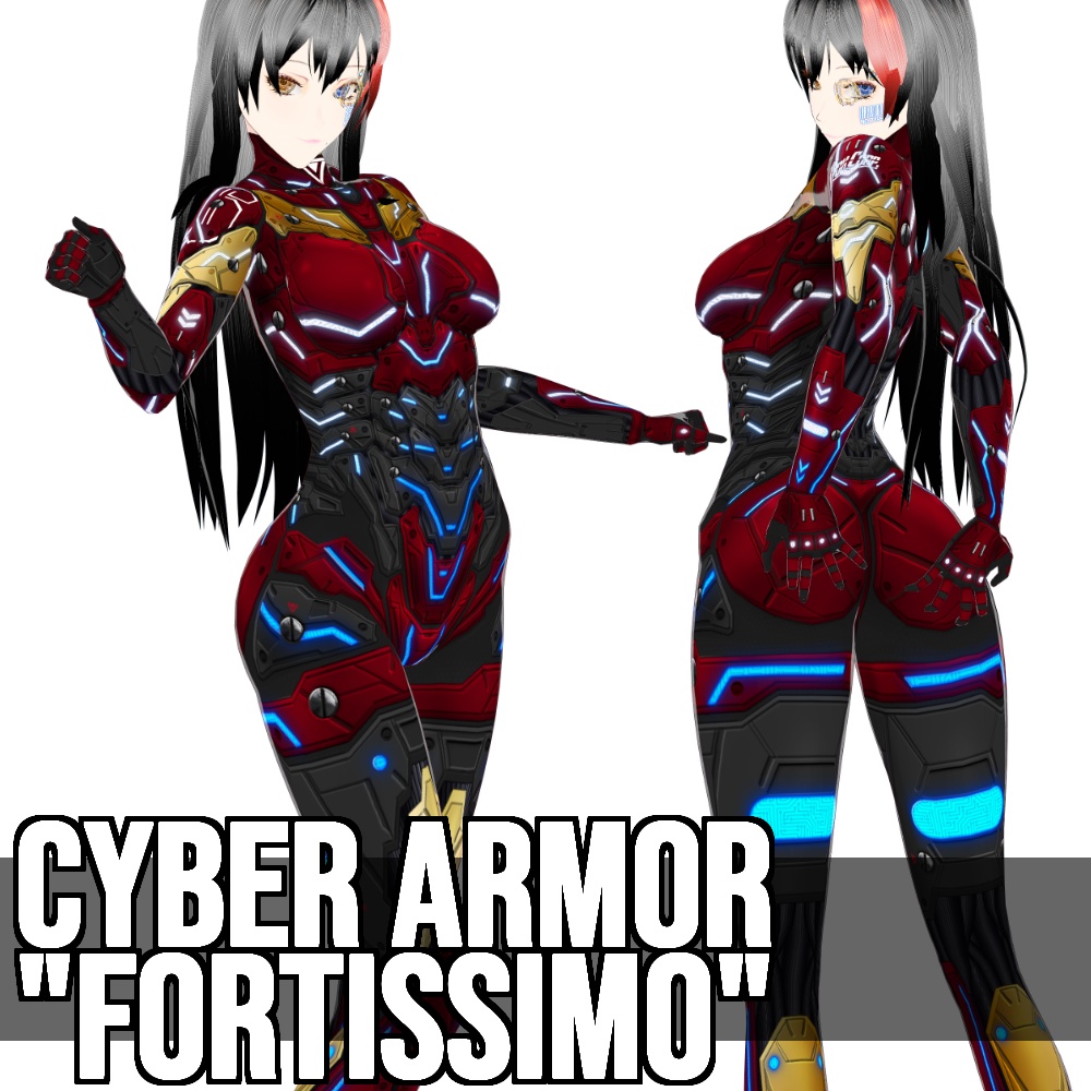 VRoid用 4色展開 サイバーアーマー第2世代 "Fortissimo" - Cyber Armor "Fortissimo" 4Colors