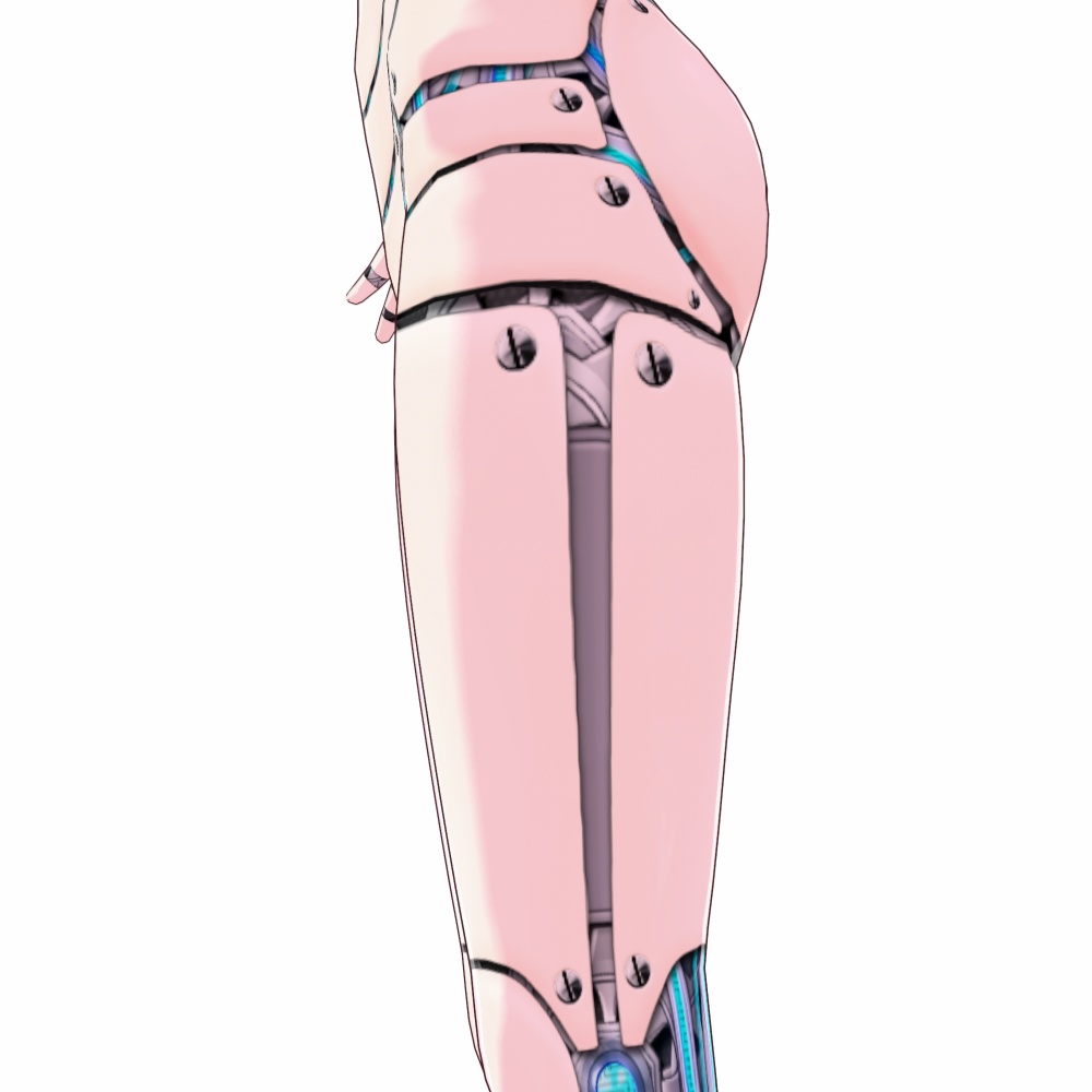 VRoid用 4色展開 アンドロイド風サイバーボディスキン 肌テクスチャ 2 - Android(Gynoid) Cyber Body Skin Design2 4Colors