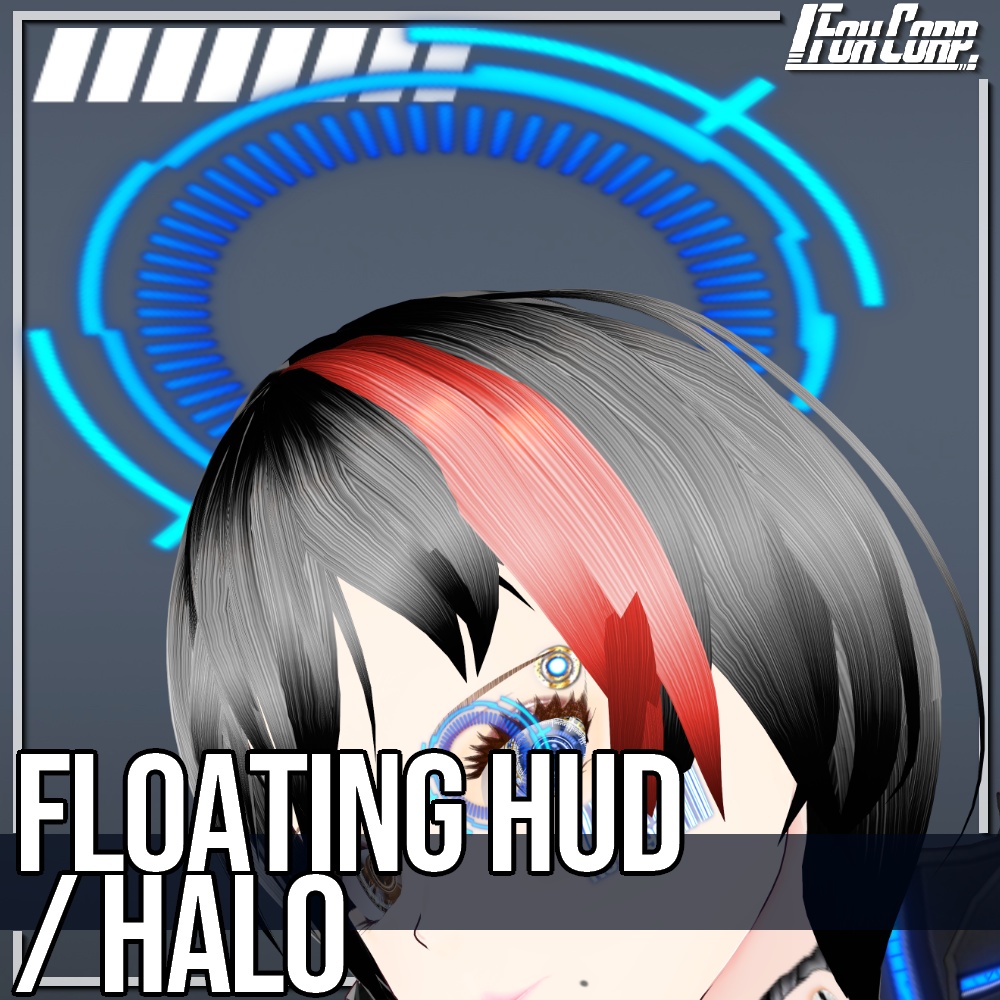 VRoid用 3色展開 サイバーフローティングHUD/ヘイロー - Cyber Floating HUD/Halo 3Colors
