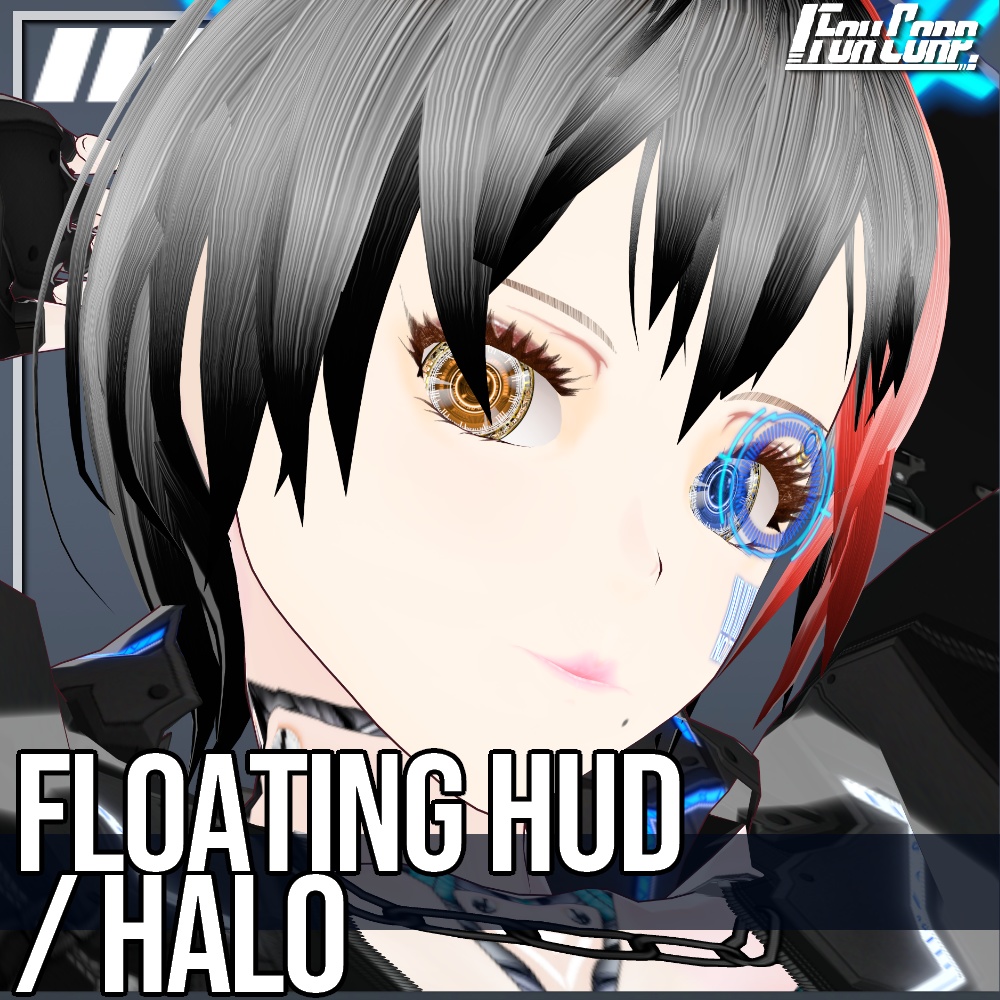 VRoid用 3色展開 サイバーフローティングHUD/ヘイロー - Cyber Floating HUD/Halo 3Colors